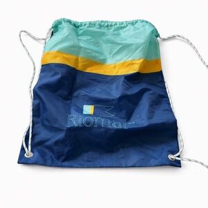 Blue and Yellow Drawstring Bag